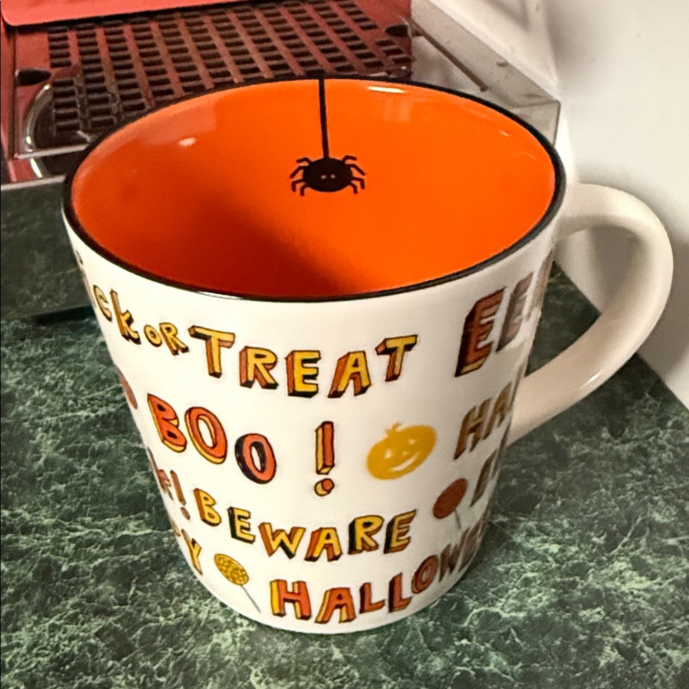 Starbucks Halloween 2007 Themed Orange and White Mug